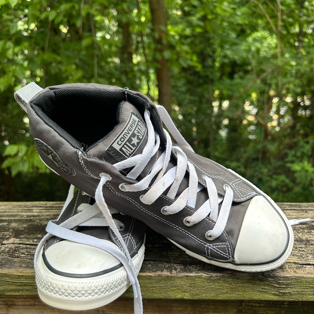 Converse Gray High-Top Sneakers with Canvas Upper